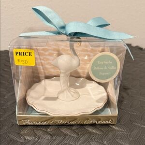 Elegant Flamingo Ring Holder - Cream